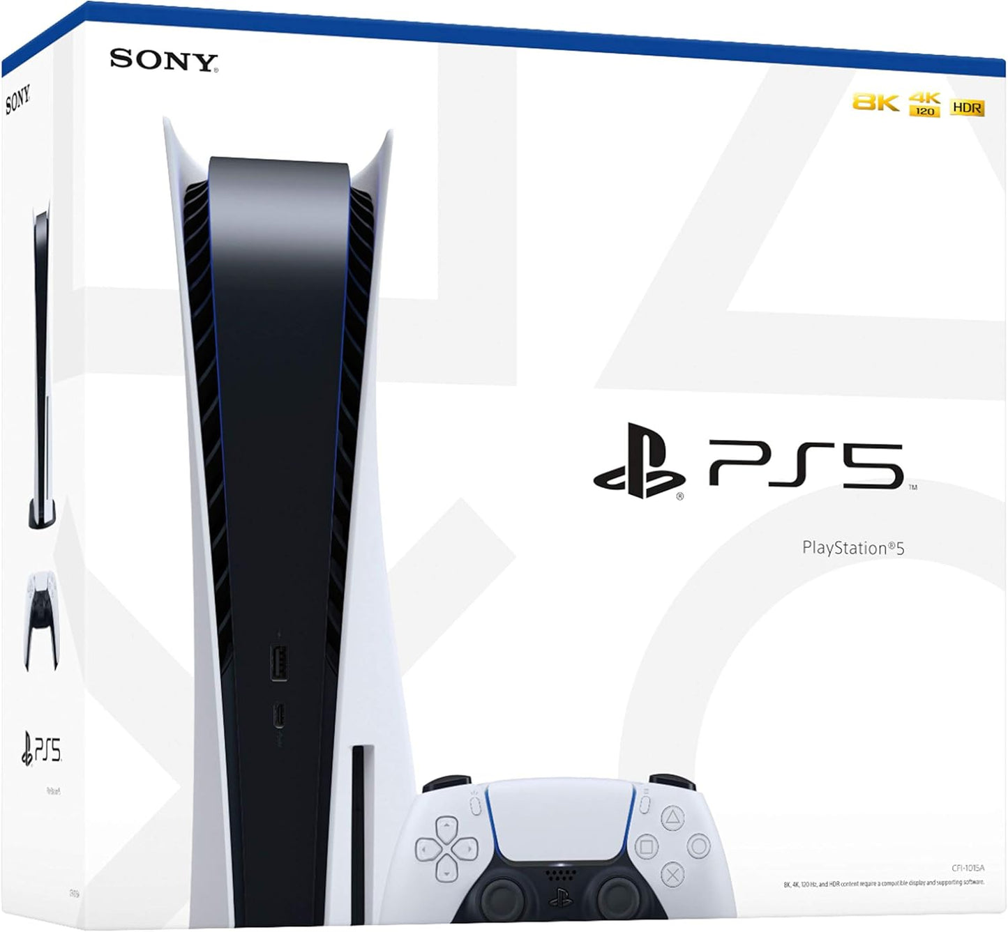 PS5 Playstation 5 Console Disc Version - Wireless Controller, X86-64-Amd Ryzen Zen 8 Cores CPU, 16GB GDDR6 Memory, 825GB SSD Storage