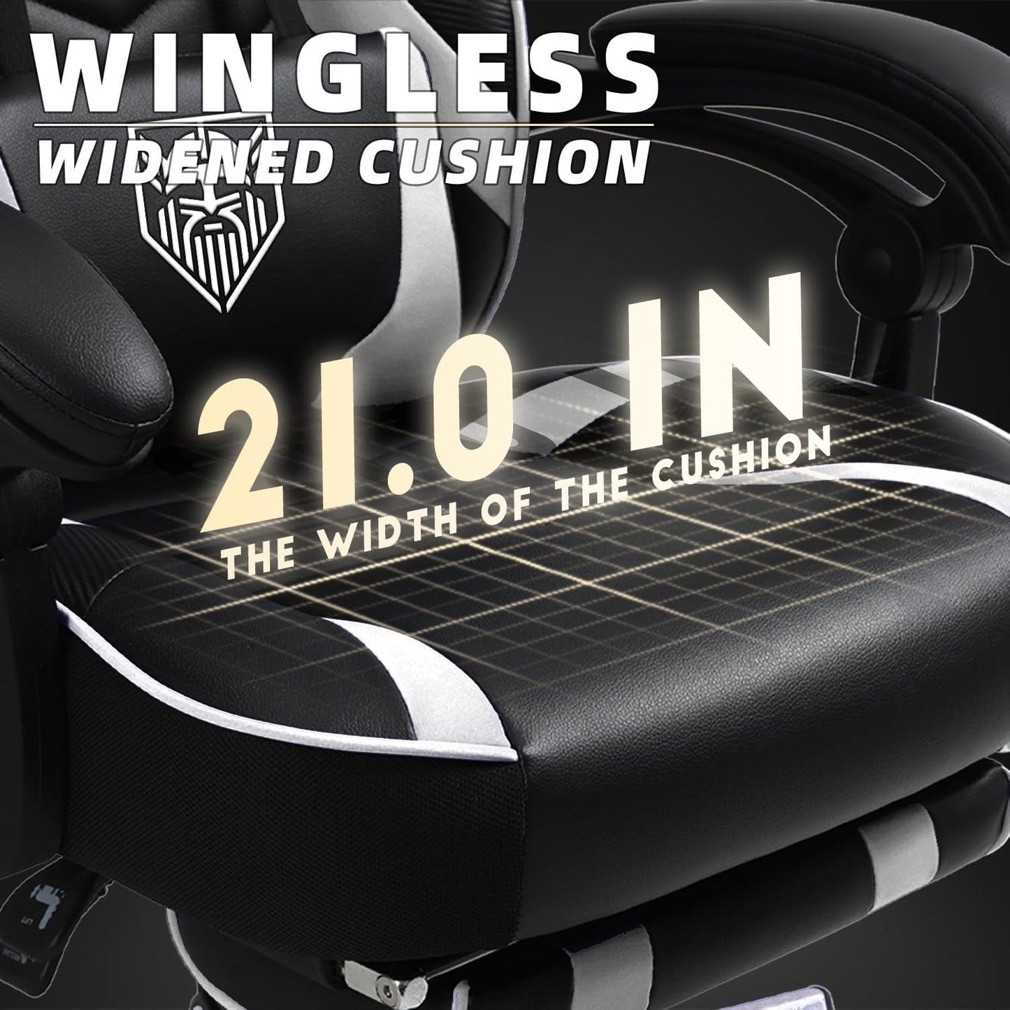 Gaming Chair with Footrest,Computer Chair for High Back and Massage,Big and Tall Gaming Chairs for Adults,Reclining Gamer Chair(Black/White)