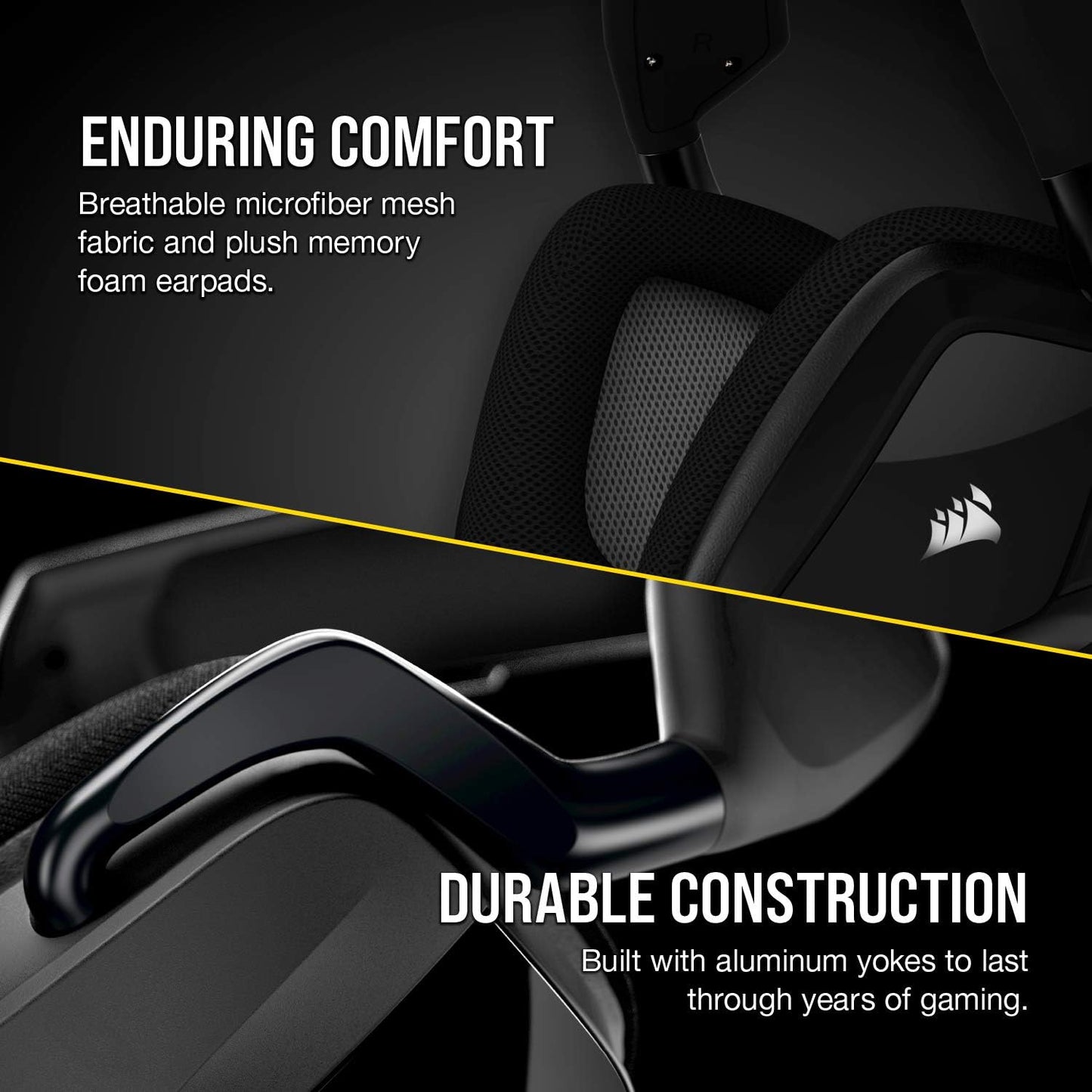 VOID RGB ELITE Wireless Gaming Headset – 7.1 Surround Sound – Omni-Directional Microphone – Microfiber Mesh Earpads – up to 40Ft Range – Icue Compatible – PC, Mac, PS5, PS4 – Carbon