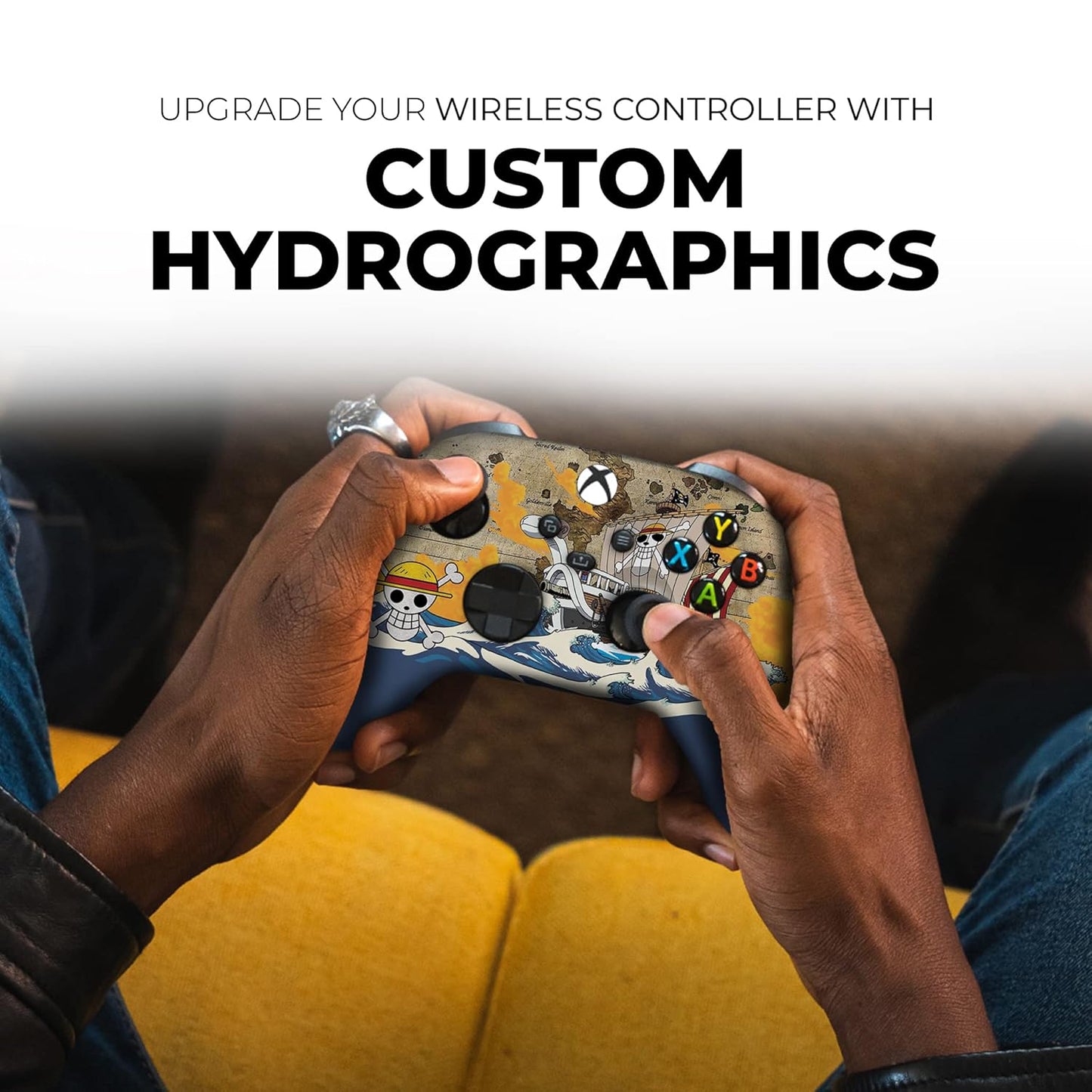 One Peice Custom X-Box Controller Wireless Compatible with X-Box One/X-Box Series X/S Proudly Customized in USA with Permanent HYDRO-DIP Printing (NOT JUST a SKIN)