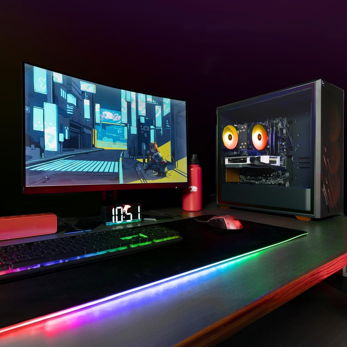 Scale Orange Gaming PC Desktop Computer (AMD Ryzen 7 5700 CPU, NVIDIA Geforce RTX 4060 8GB GPU, 16GB DDR4 Non-Rgb 3200Mhz RAM (8X2), 500GB Nvme SSD, Wifi Ready, Windows 11 Home) - SCA7N4603