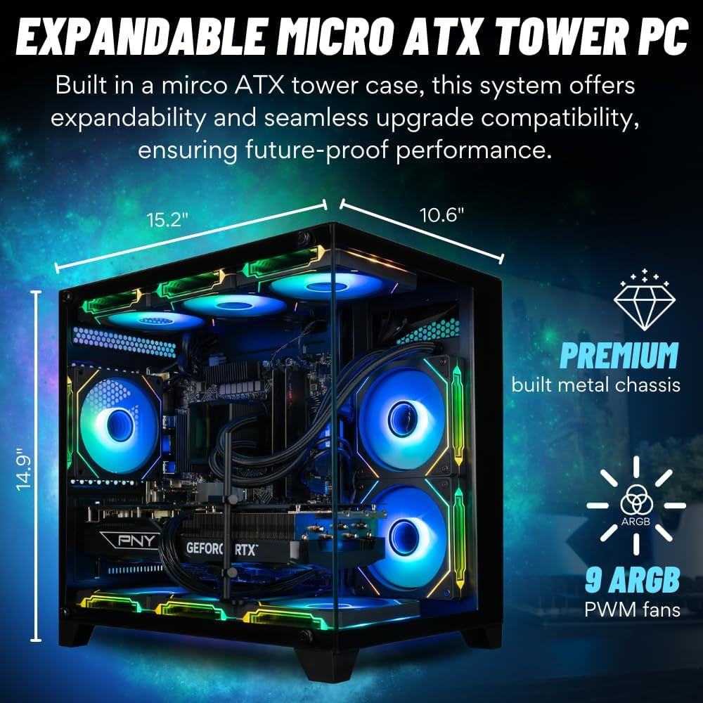 Panorama Gaming PC Desktop (NVD Geforce RTX 5080, Intel 24-Core I9-14900Kf Processor, 64GB DDR5 RAM, 2TB Gen4 Nvme SSD, Wifi 6E, HDMI, Windows 11 Pro) Best 2025 Prebuilt Tower RGB Gamer Computer