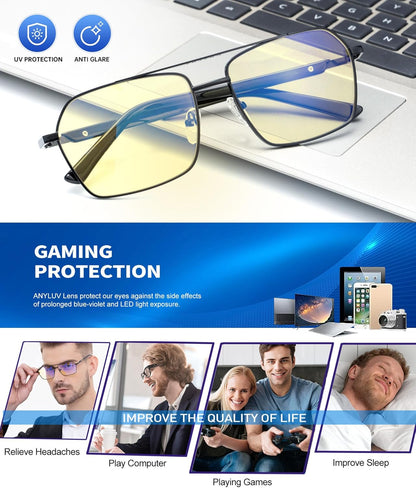 Blue Light Glasses Men/Women, Blue Light Blocking Glasses, Computer Screen Blocker Eyes Protection Glasses